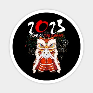 Dabbing Bunny Year Of the Rabbit 2023 Chinese New Year 2023 Magnet